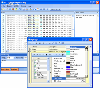 Simple RS 232 monitor screenshot