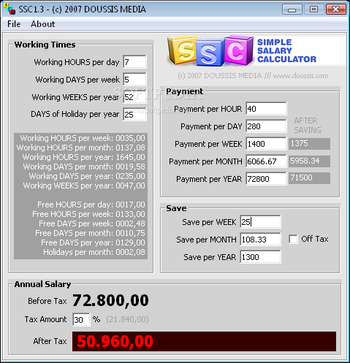 Simple Salary Calculator screenshot