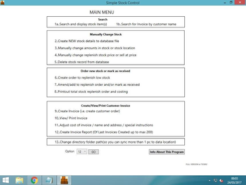 Simple Stock Control screenshot