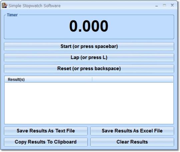 Simple Stopwatch Software screenshot