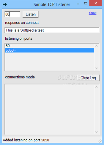Simple TCP Listener screenshot