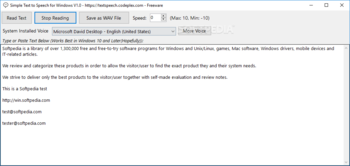 Simple Text to Speech for Windows screenshot