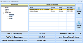 Simple To Do List Software screenshot