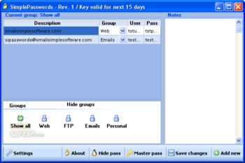 SimplePasswords screenshot