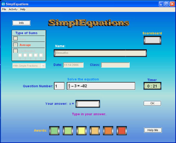 SimplEquations screenshot