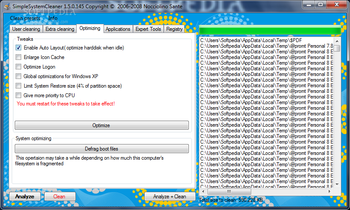 SimpleSystemCleaner screenshot 2