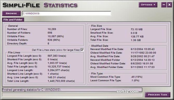 Simpli-File Statistics screenshot 2