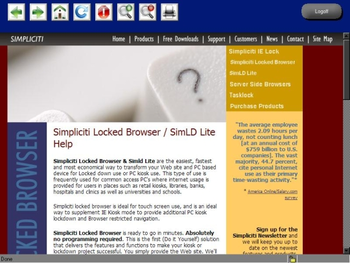Simpliciti Locked browser screenshot