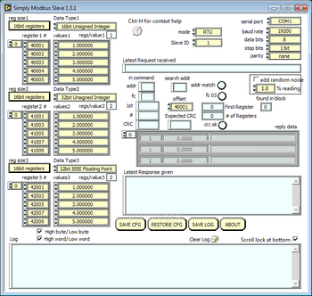 Simply Modbus Slave screenshot