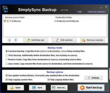 SimplySync Backup screenshot
