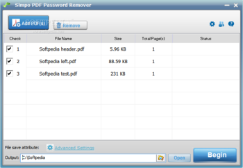 Simpo PDF Password Remover screenshot