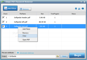 Simpo PDF Password Remover screenshot 2