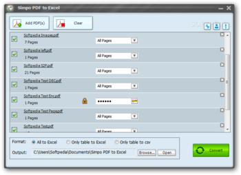 Simpo PDF to Excel screenshot