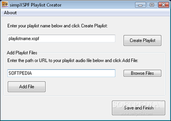 simpXSPF Playlist Creator screenshot
