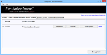 Simulation Exams for A+ Essential-220-801 screenshot