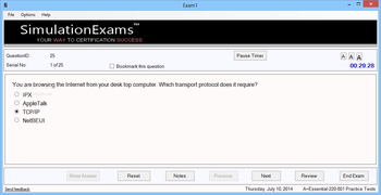 Simulation Exams for A+ Essential-220-801 screenshot 4