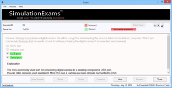 Simulation Exams for A+ Essential-220-801 screenshot 7