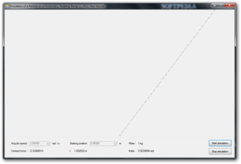 Simulation of a Particle on a Frictionless Rotating Ramp screenshot