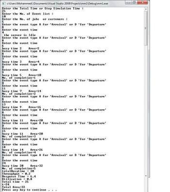 Single Server Queue SIMULATION screenshot