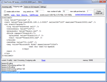 SIP Stress Tester screenshot