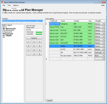 Sipura 3000 Dial Plan Manager screenshot 2
