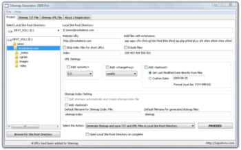 Sitemap Generator 2009 Pro screenshot