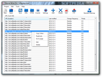 Sitemap Writer Pro screenshot