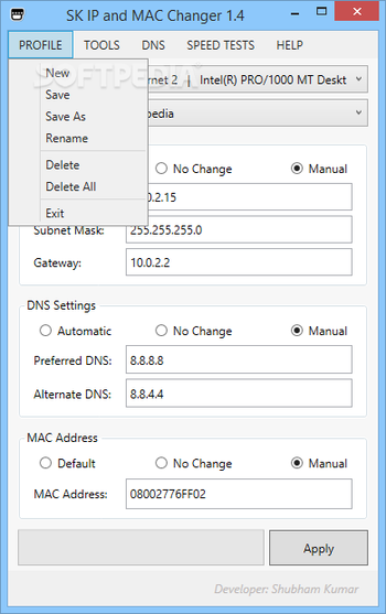SK IP and MAC Changer screenshot 2