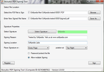 Skorydov PDF Signing Tool screenshot