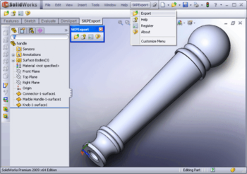 SKP Export for SolidWorks screenshot