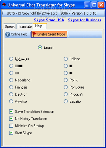 Skype Chat Language Translator and Speaker screenshot 3