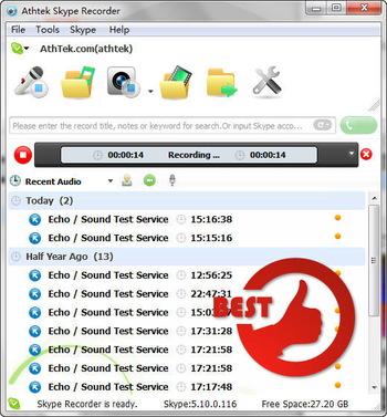 Skype Recorder screenshot