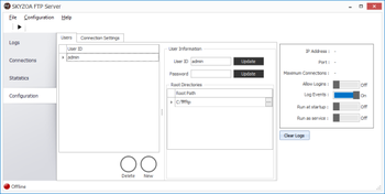 Skyzoasoft FTP Server screenshot 3