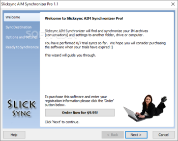 Slicksync AIM Synchronizer Pro screenshot