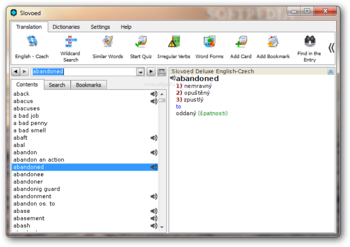 Slovoed Deluxe Czech-English & English-Czech screenshot