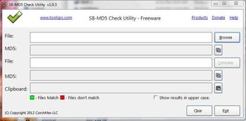 SM-MD5 Check Utility screenshot