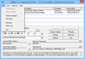 SMAC MAC Address Changer screenshot 3