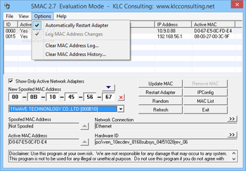 SMAC MAC Address Changer screenshot 4