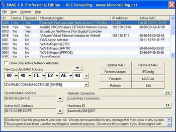 SMAC MAC Address Changer screenshot 2