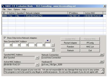 SMAC MAC Address Changer screenshot 4