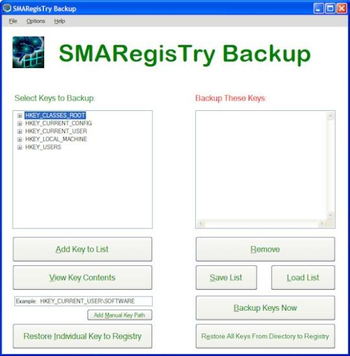 SMARegisTry Backup Portable screenshot