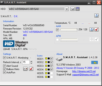 S.M.A.R.T. Assistant screenshot