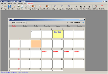 Smart Calendar Software screenshot