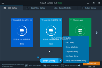 Smart Defrag Portable screenshot 2