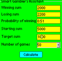 Smart Gambler's Calculator for PocketPC OS screenshot