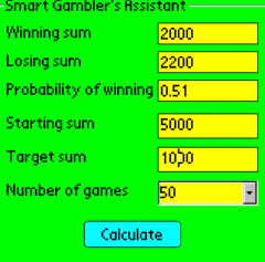 Smart Gambler's Calculator for Windows OS screenshot