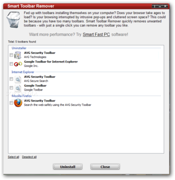Smart Toolbar Remover screenshot