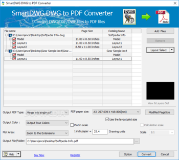 smartdwg dwg to pdf converter screenshot