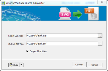 SmartDWG SVG to DXF screenshot