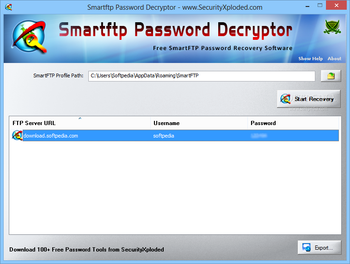 Smartftp Password Decryptor screenshot